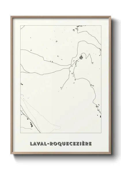 Une affiche de carte sur Laval-Roquecezière