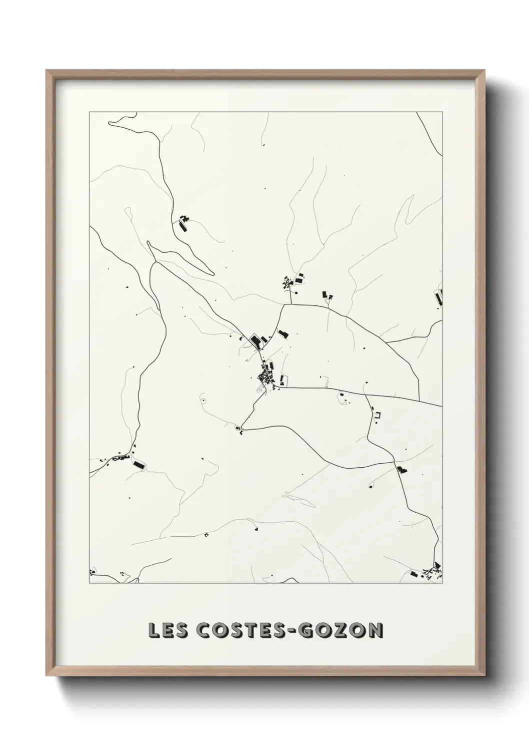 Un poster carte Les Costes-Gozon