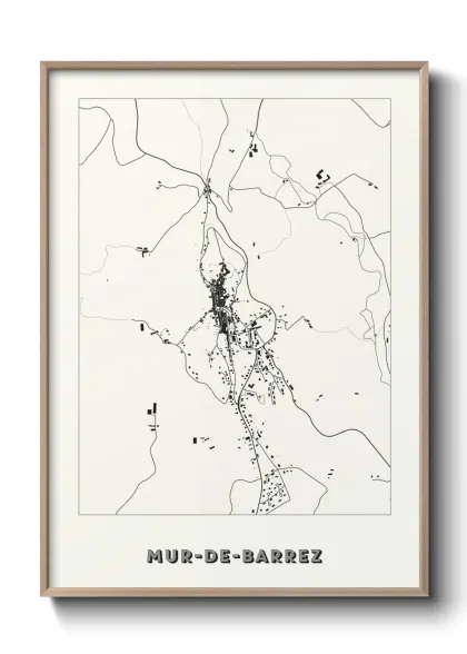 Une affiche de carte sur Mur-de-Barrez