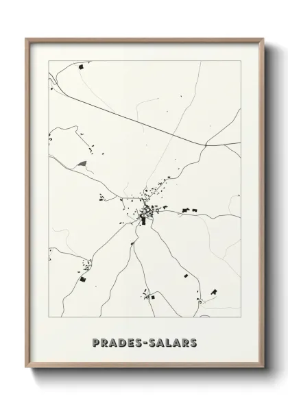 Une affiche de carte sur Prades-Salars
