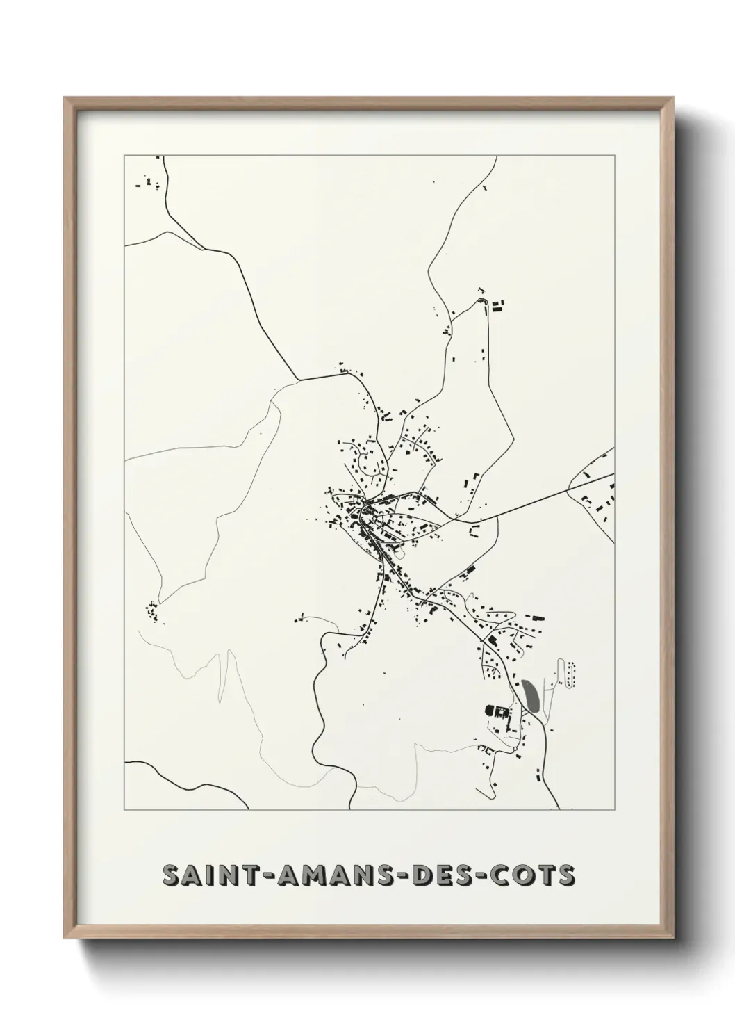 Un poster carte Saint-Amans-des-Cots