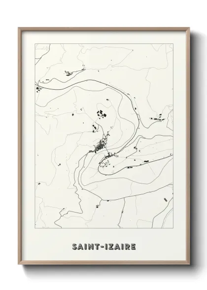 Une affiche de carte sur Saint-Izaire