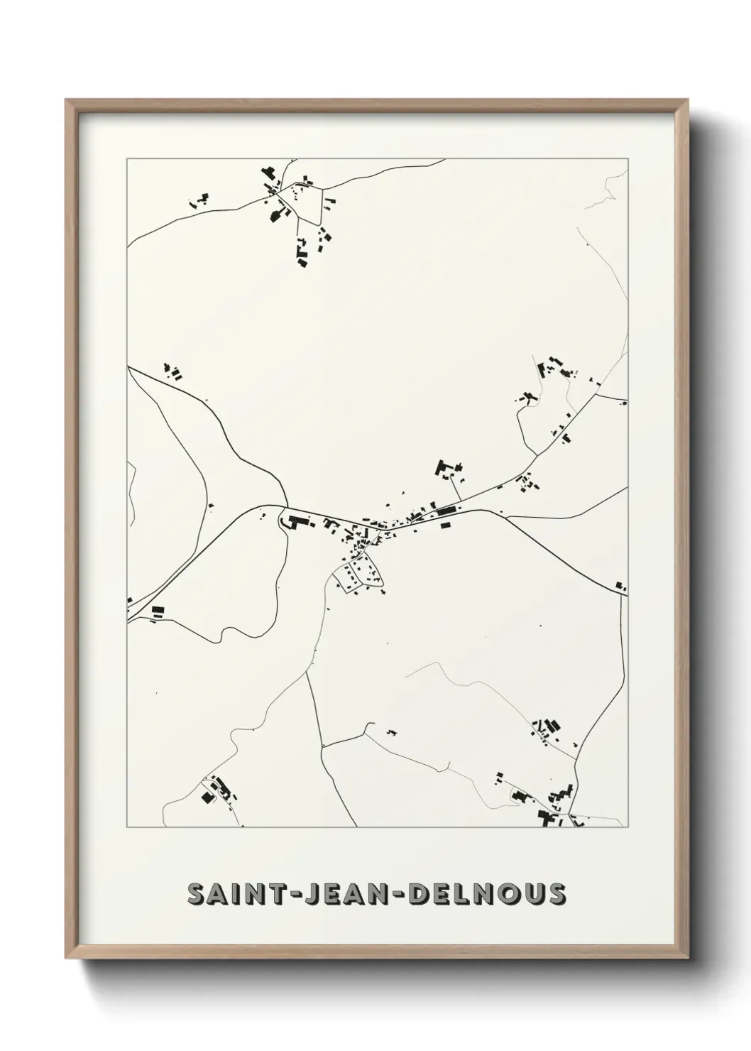 Un poster carte Saint-Jean-Delnous