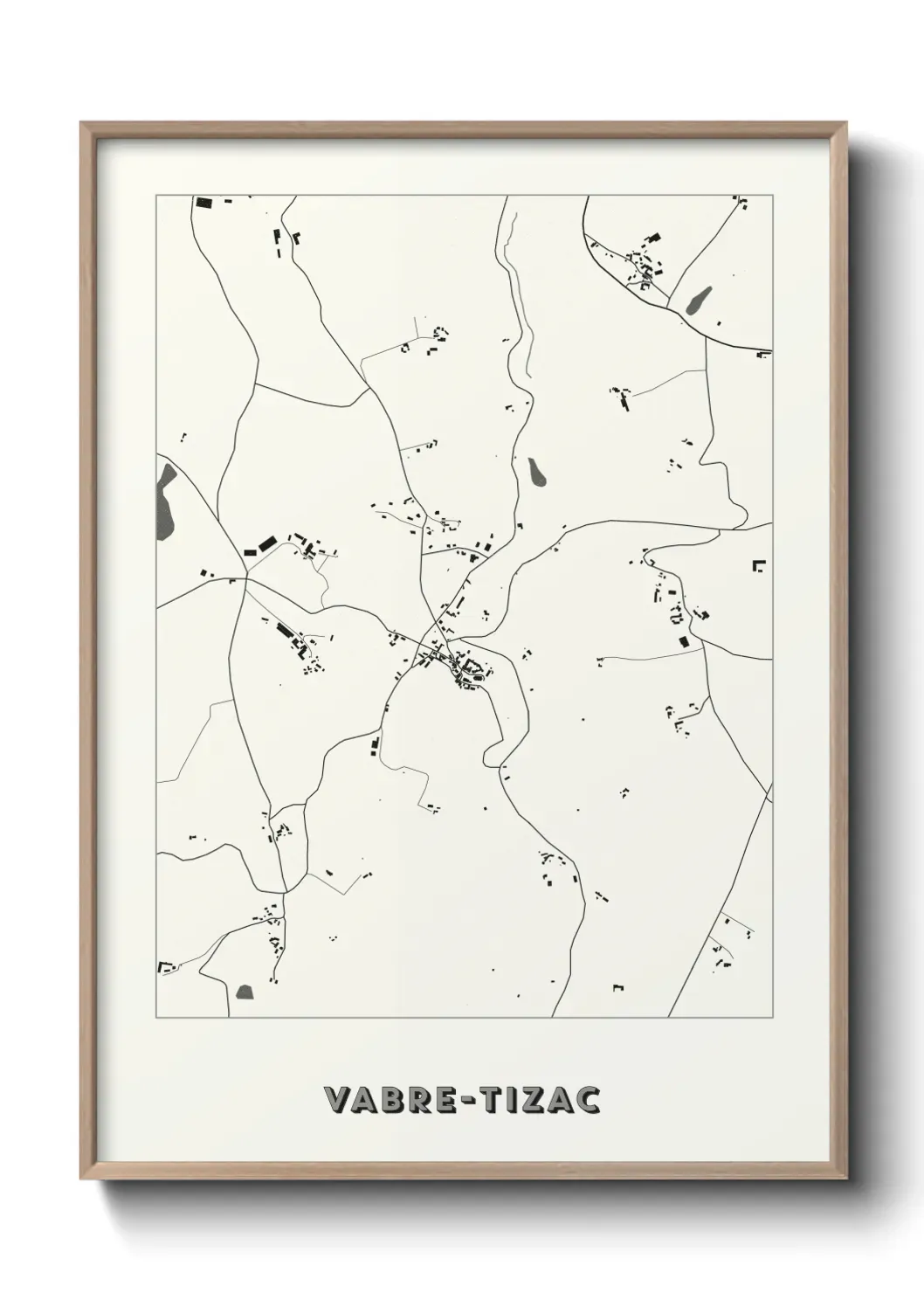 Un poster carte Vabre-Tizac