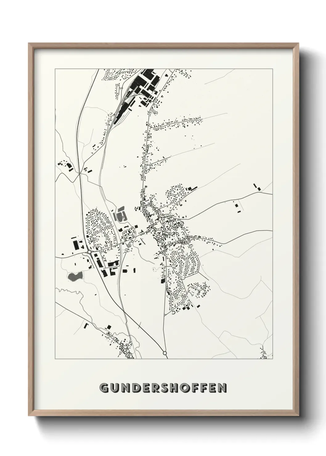 Un poster carte Gundershoffen