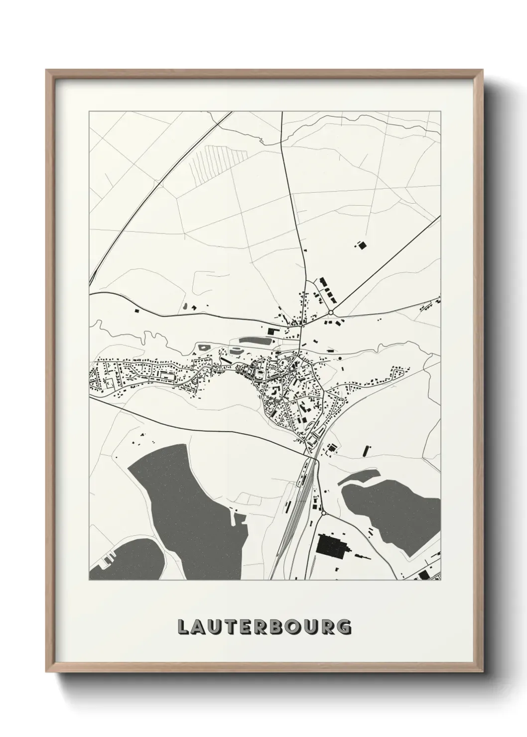 Un poster carte Lauterbourg