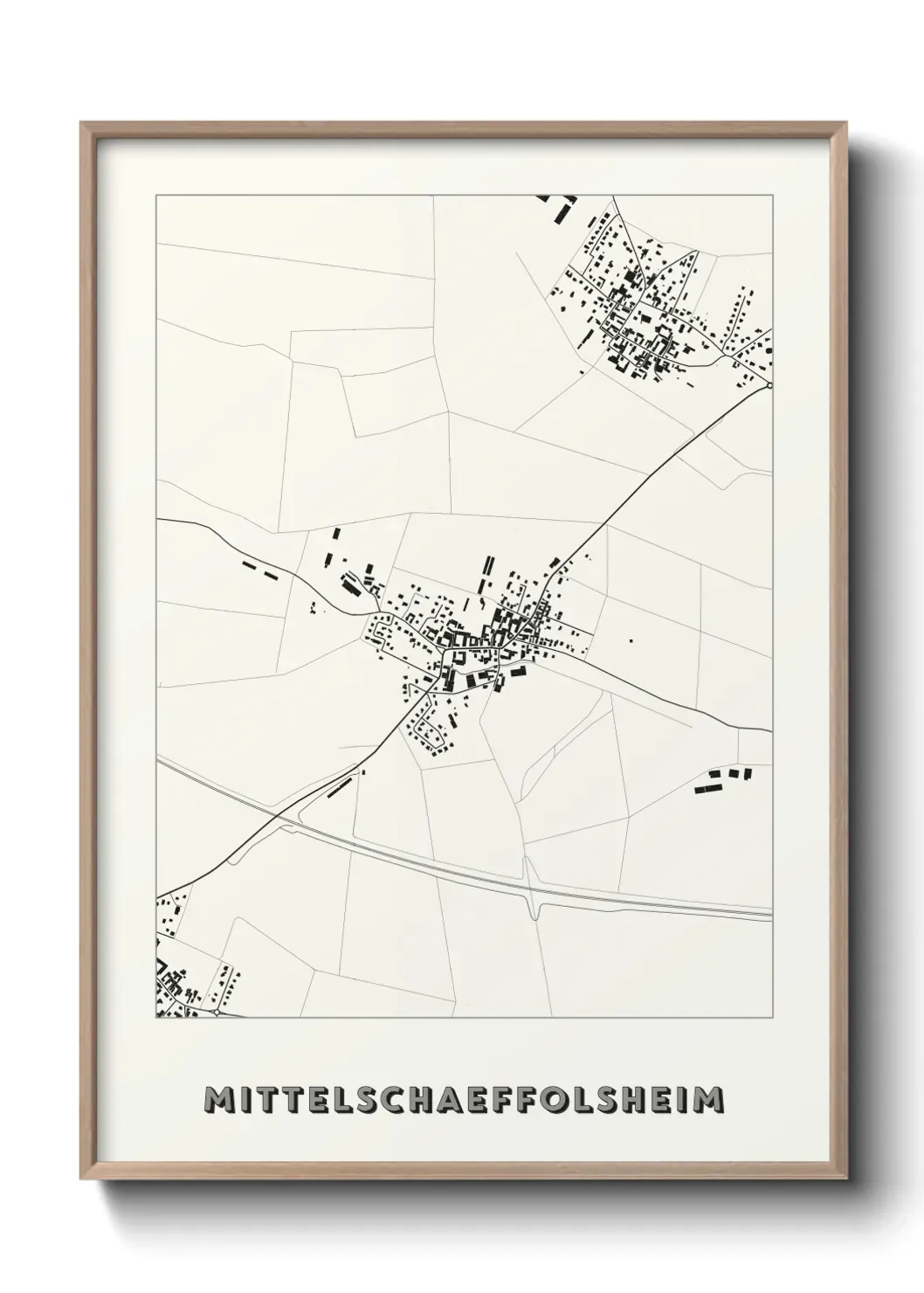 Un poster carte Mittelschaeffolsheim