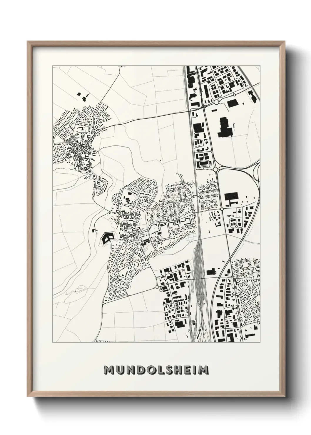 Un poster carte Mundolsheim