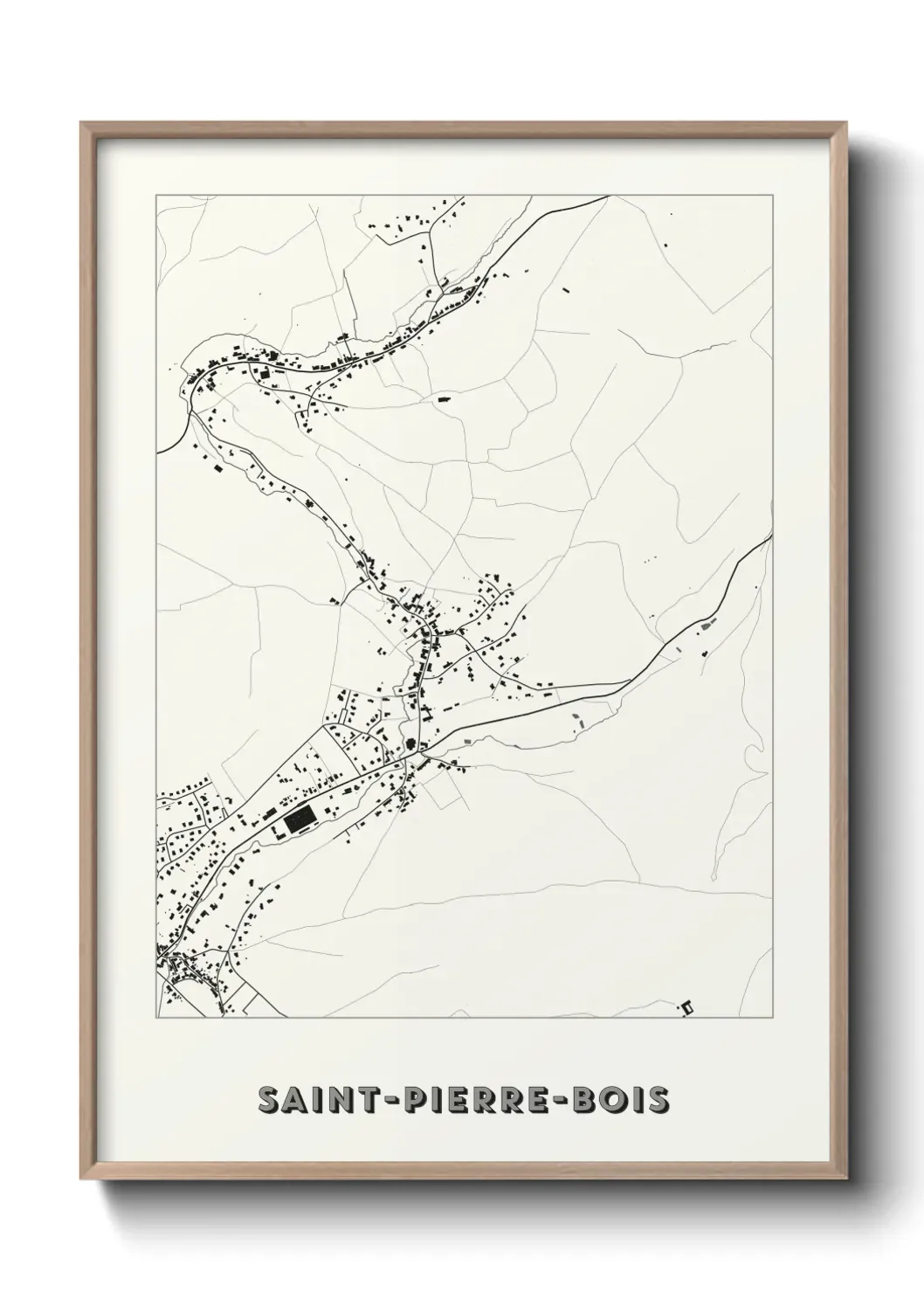 Un poster carte Saint-Pierre-Bois
