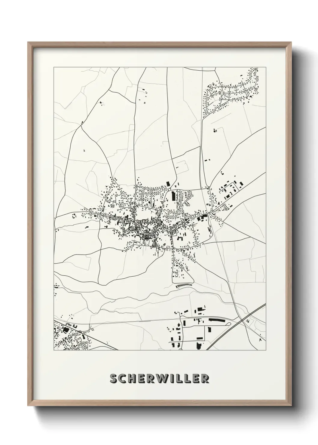 Un poster carte Scherwiller