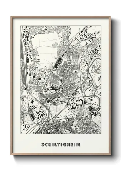 Une affiche de carte sur Schiltigheim