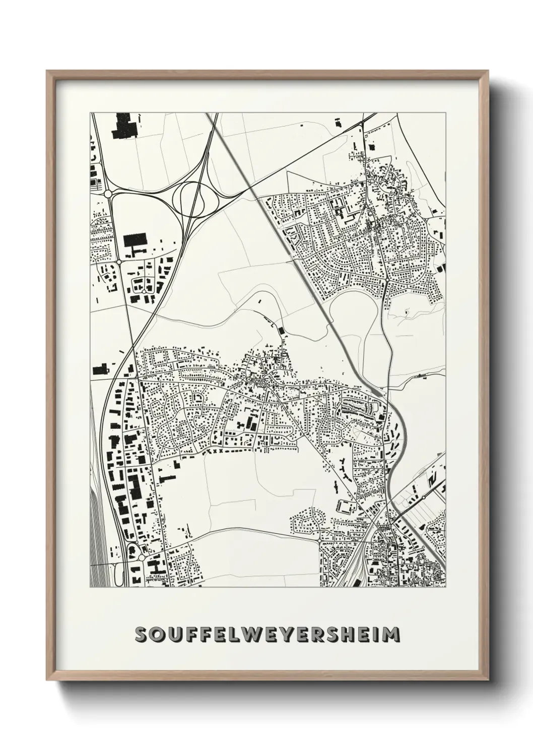 Un poster carte Souffelweyersheim