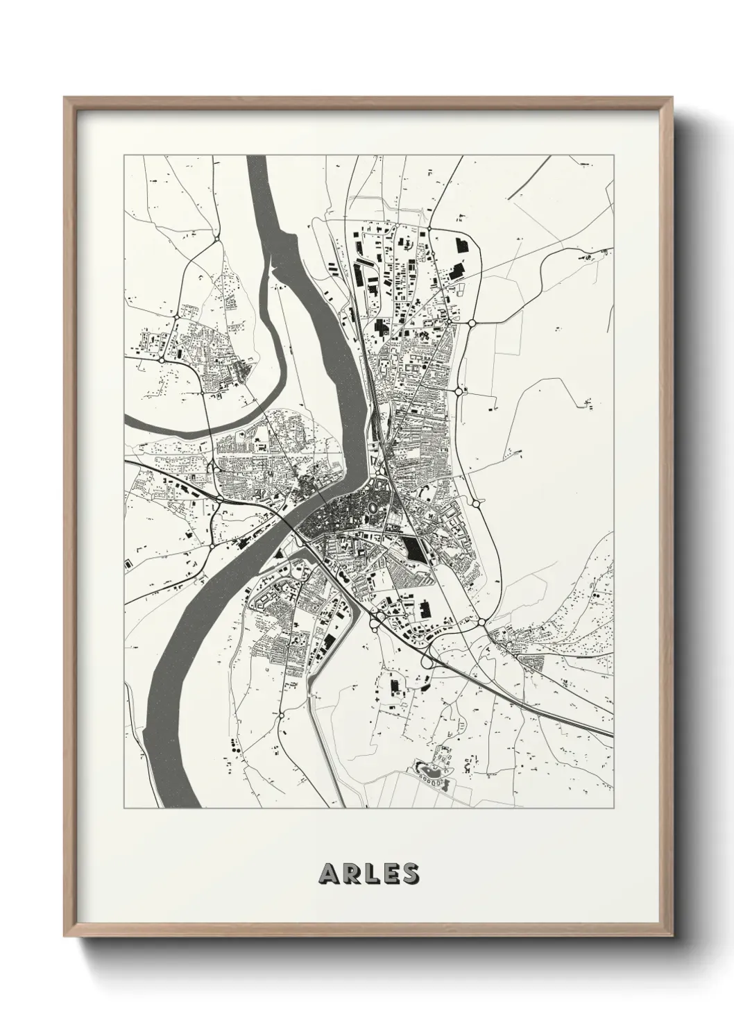 Un poster carte Arles