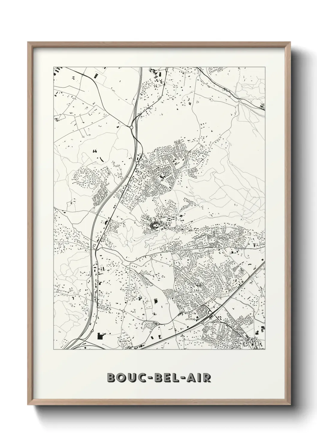 Un poster carte Bouc-Bel-Air