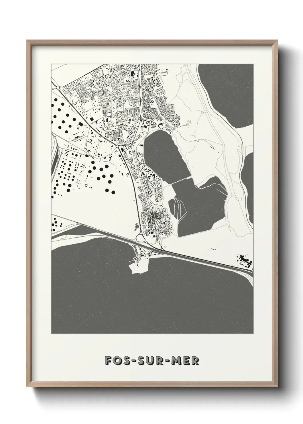 Un poster carte Fos-sur-Mer