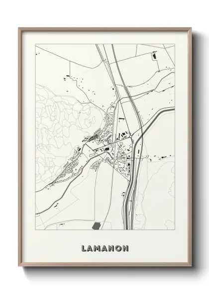 Une affiche de carte sur Lamanon