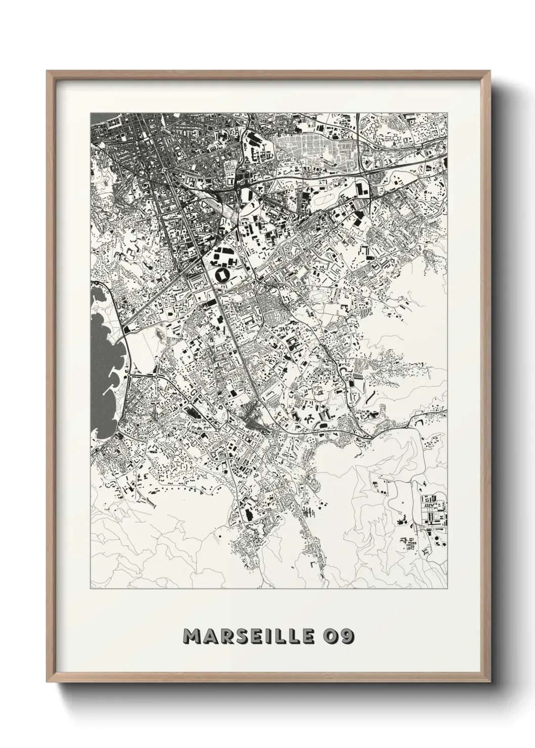 Un poster carte Marseille 09
