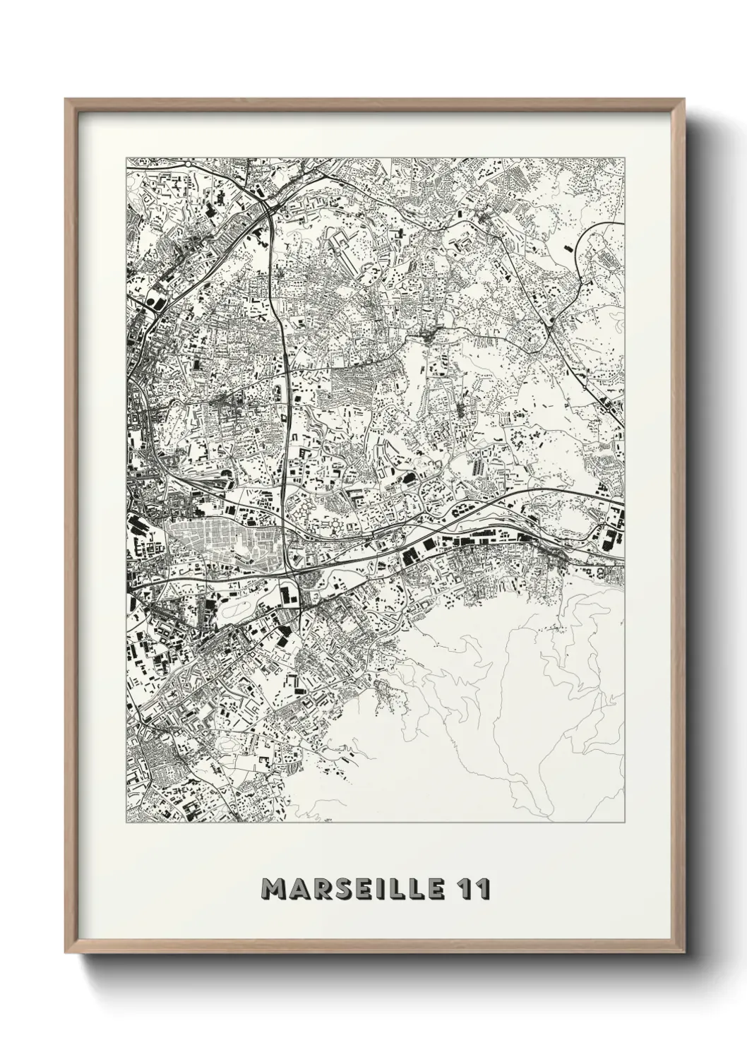 Un poster carte Marseille 11