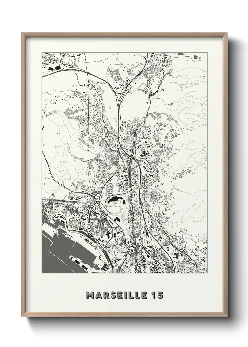 Un poster carte Marseille 15