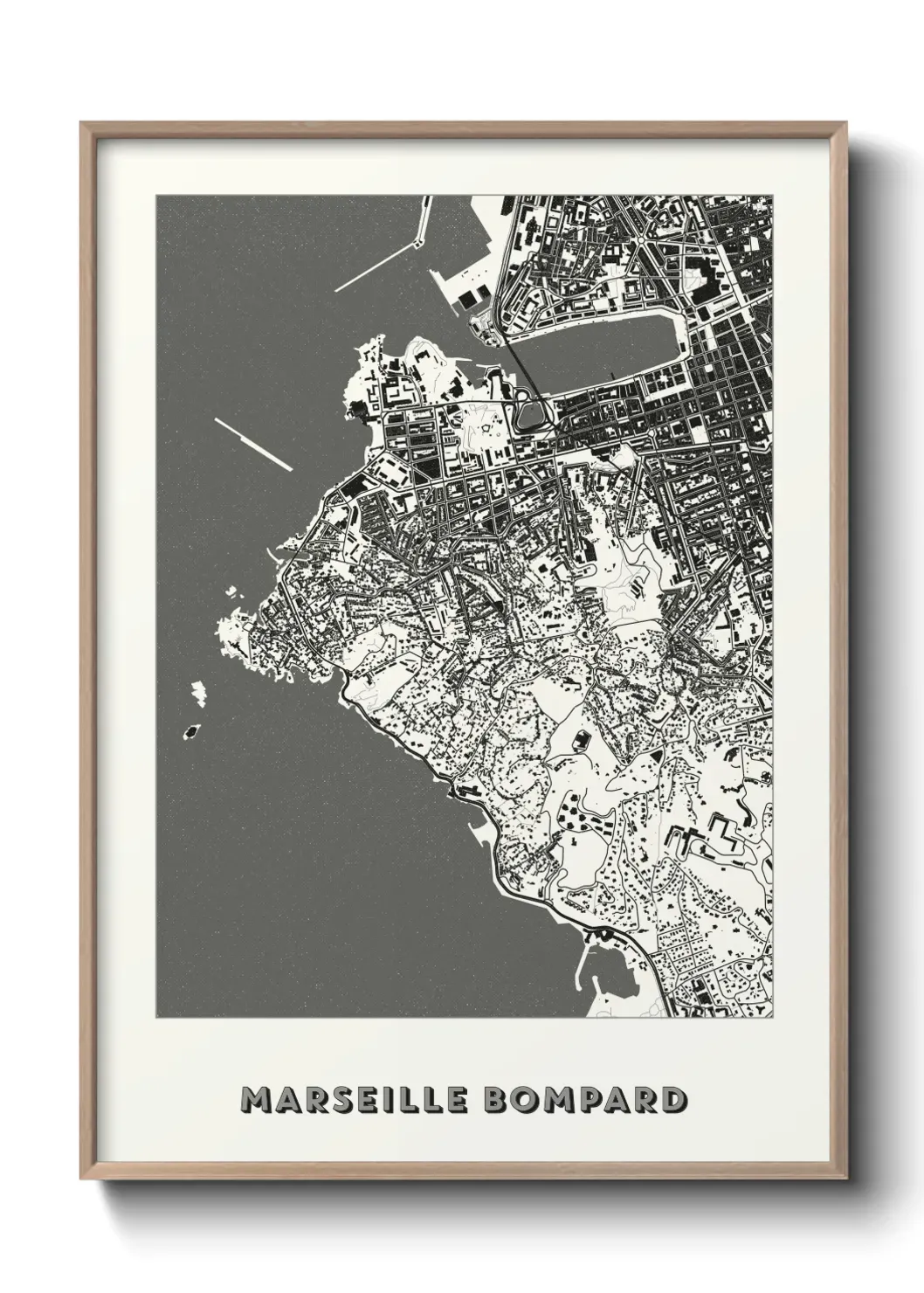 Un poster carte Marseille Bompard