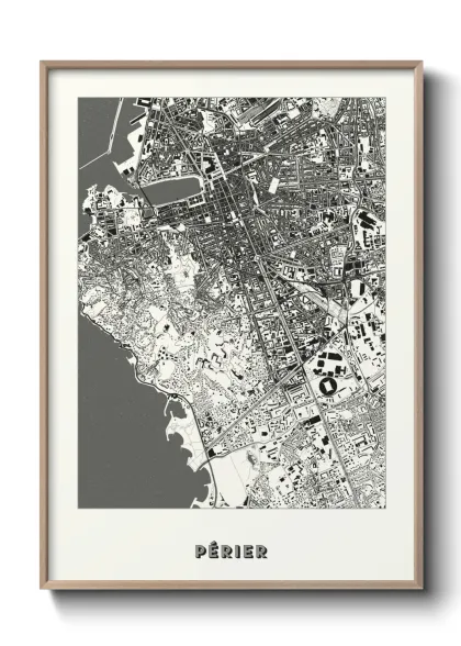 Une affiche de carte sur Périer