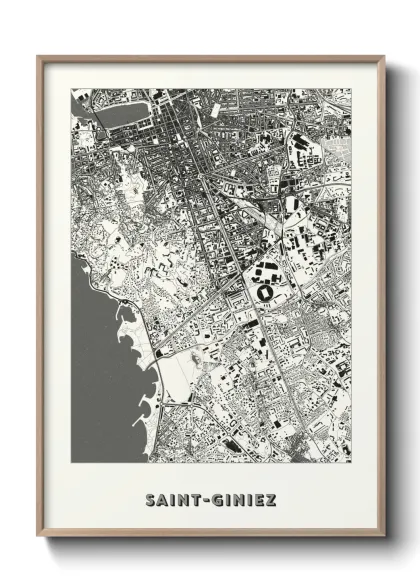 Une affiche de carte sur Saint-Giniez