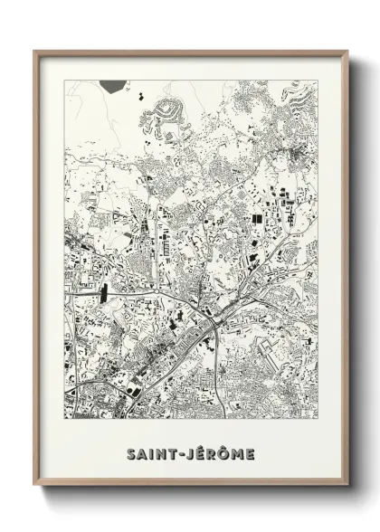 Une affiche de carte sur Saint-Jérôme