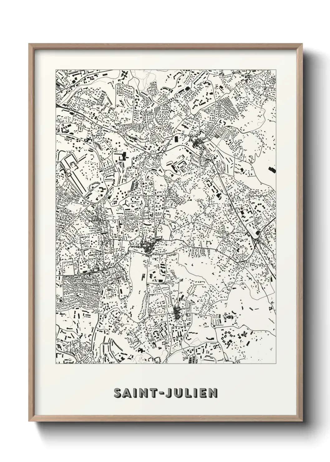 Un poster carte Saint-Julien