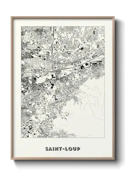 Une affiche de carte sur Saint-Loup