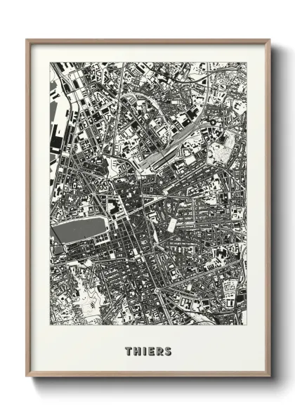 Une affiche de carte sur Thiers