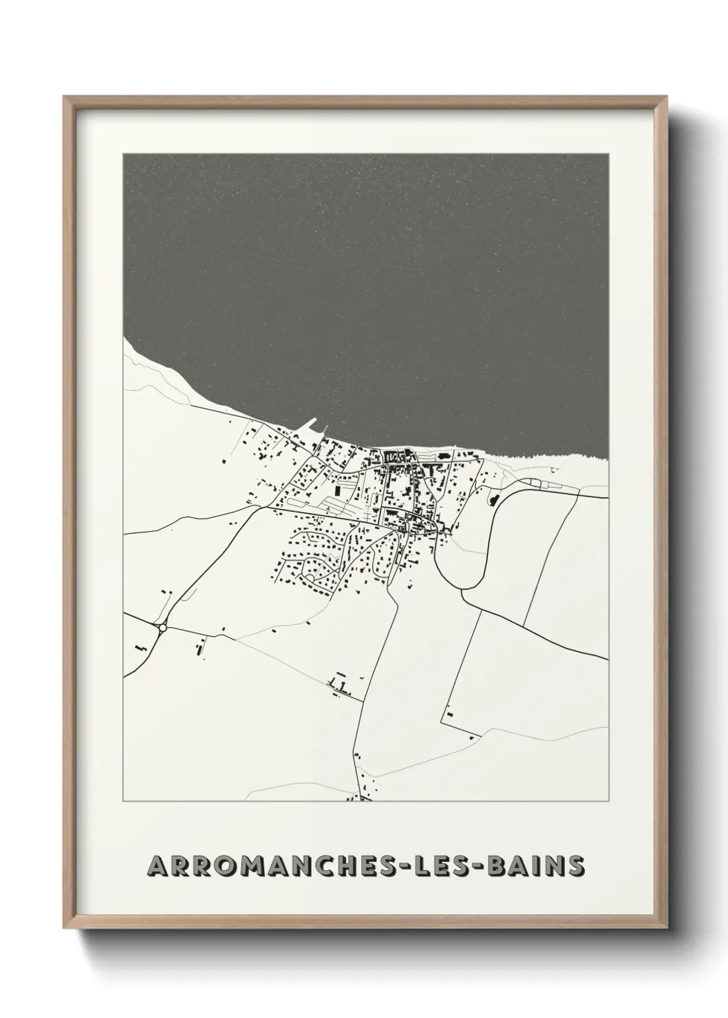 Un poster carte Arromanches-les-Bains