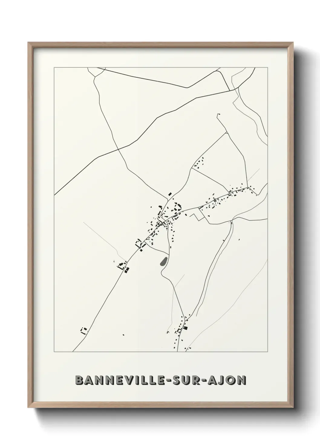 Un poster carte Banneville-sur-Ajon