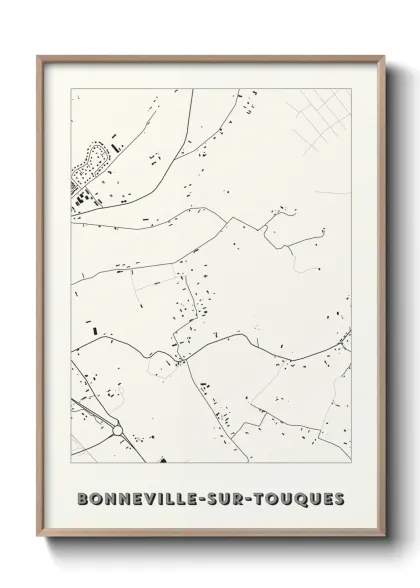 Une affiche de carte sur Bonneville-sur-Touques