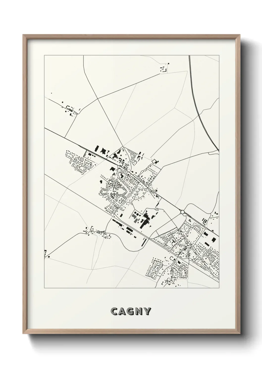 Un poster carte Cagny