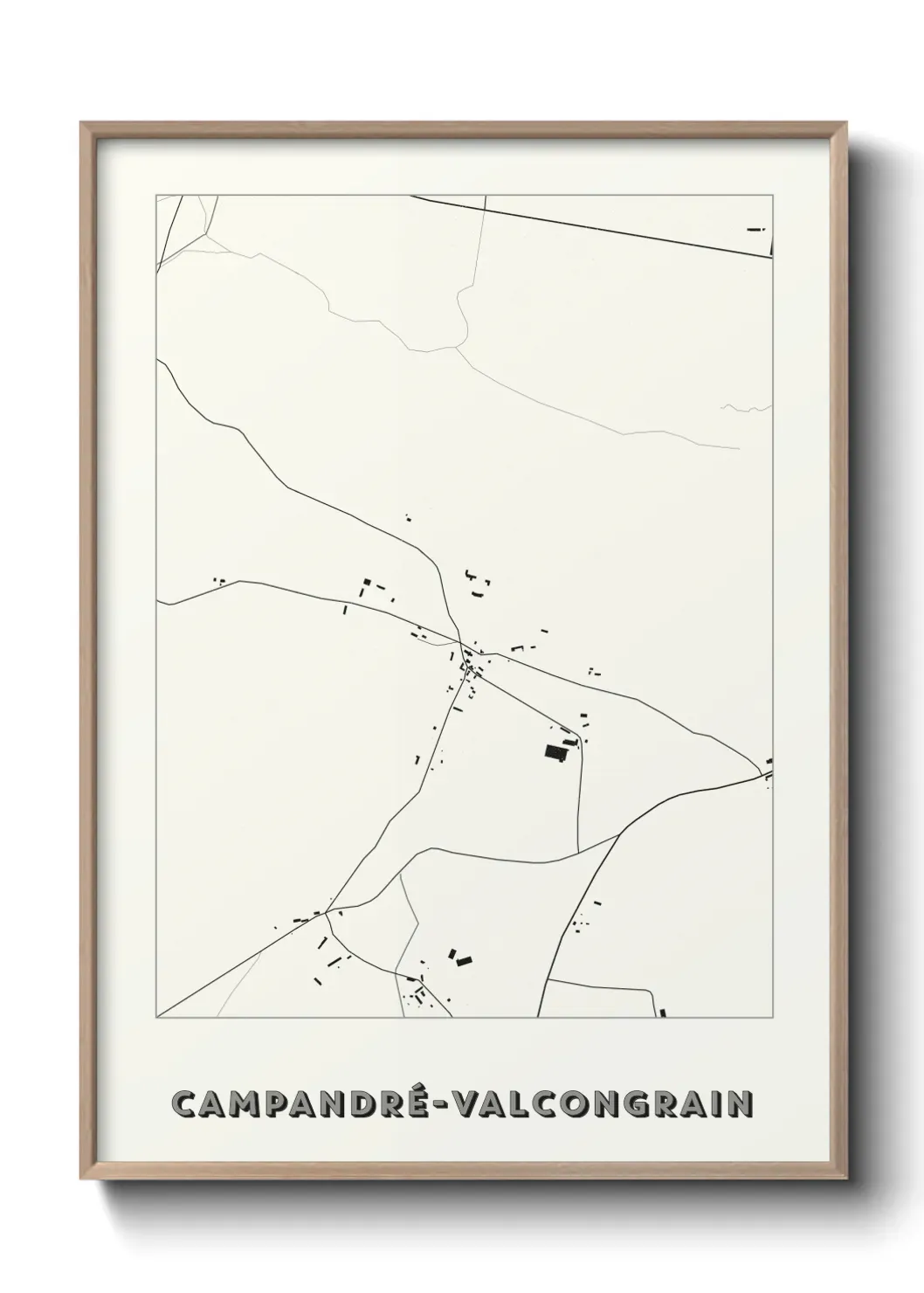 Un poster carte Campandré-Valcongrain