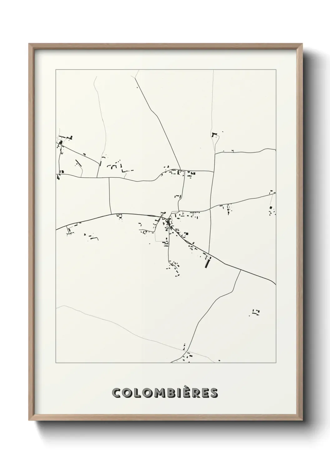 Un poster carte Colombières