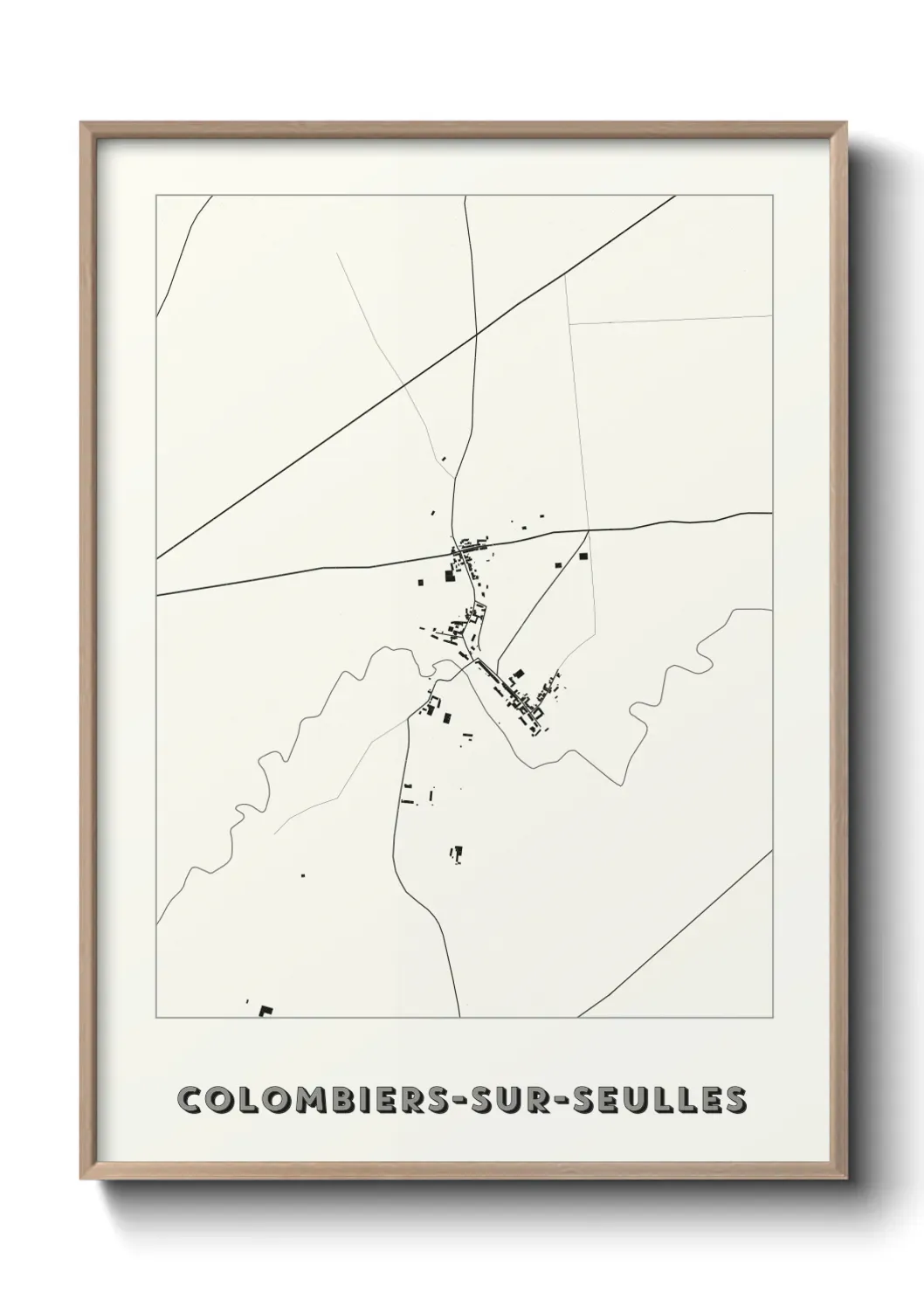 Un poster carte Colombiers-sur-Seulles