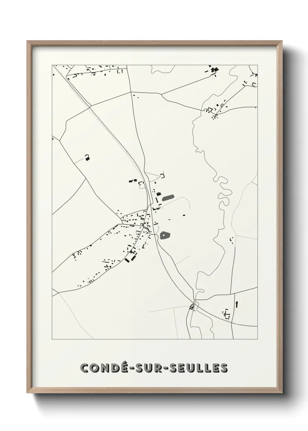 Un poster carte Condé-sur-Seulles