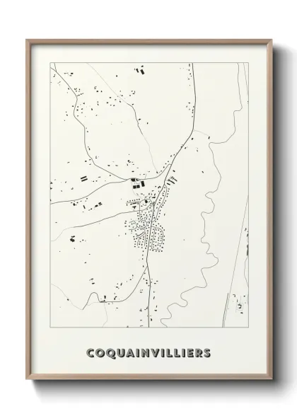 Une affiche de carte sur Coquainvilliers