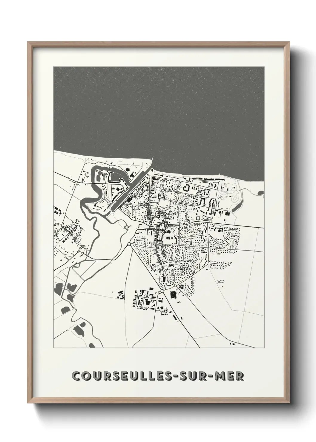 Un poster carte Courseulles-sur-Mer