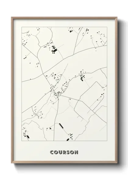 Une affiche de carte sur Courson