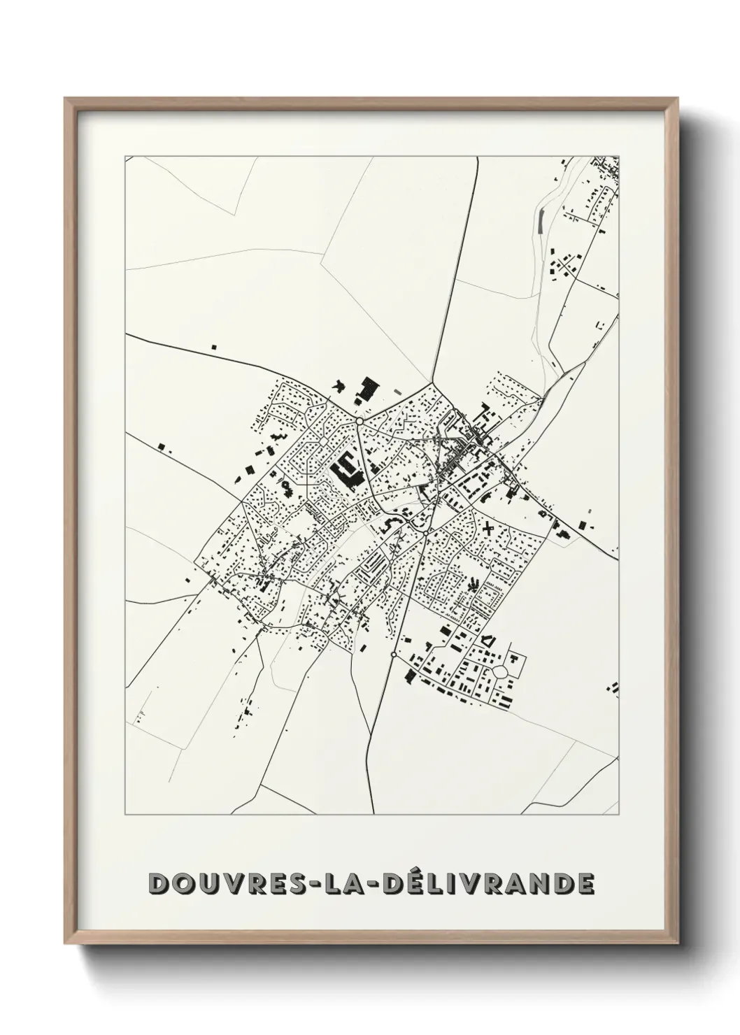 Un poster carte Douvres-la-Délivrande