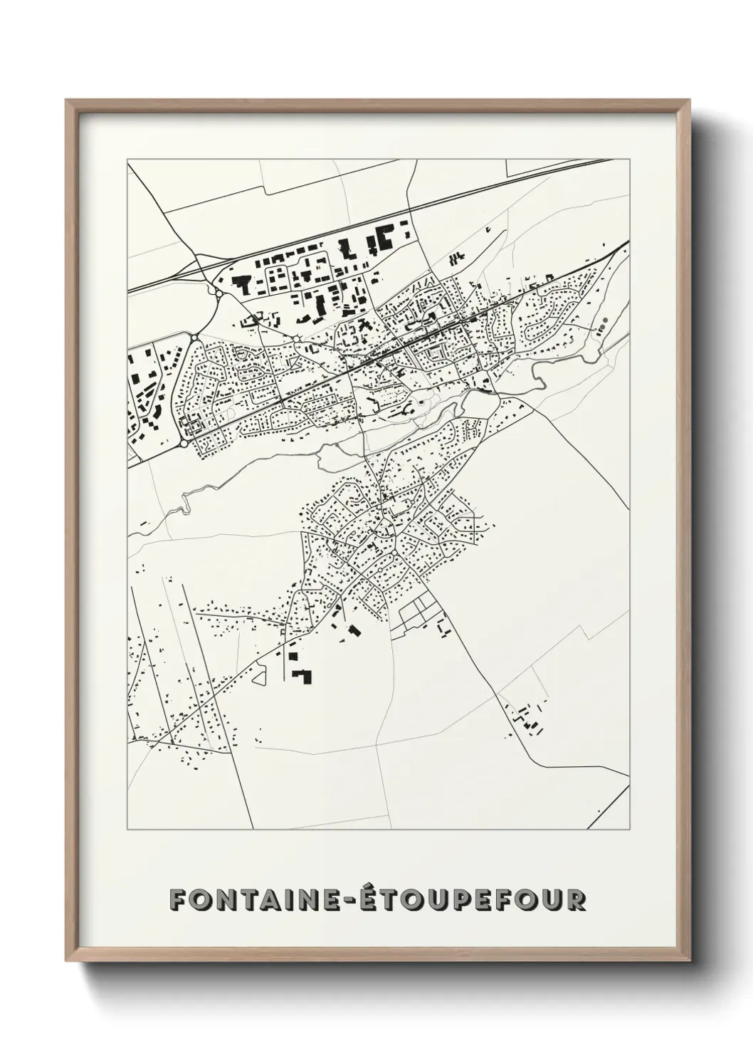 Un poster carte Fontaine-Étoupefour