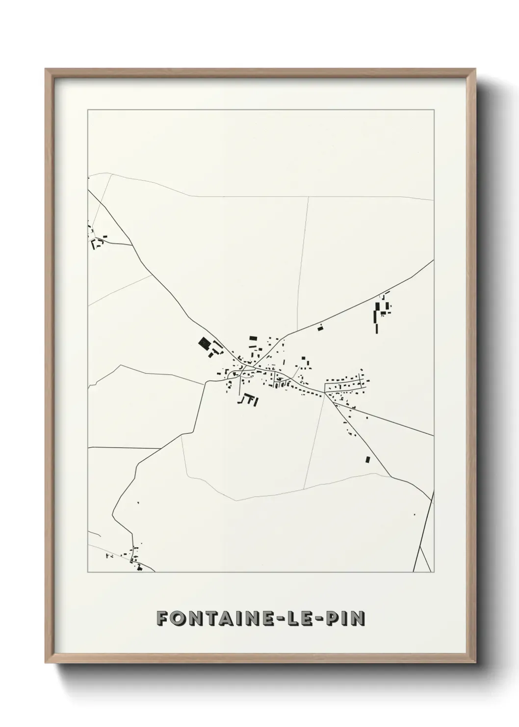 Un poster carte Fontaine-le-Pin