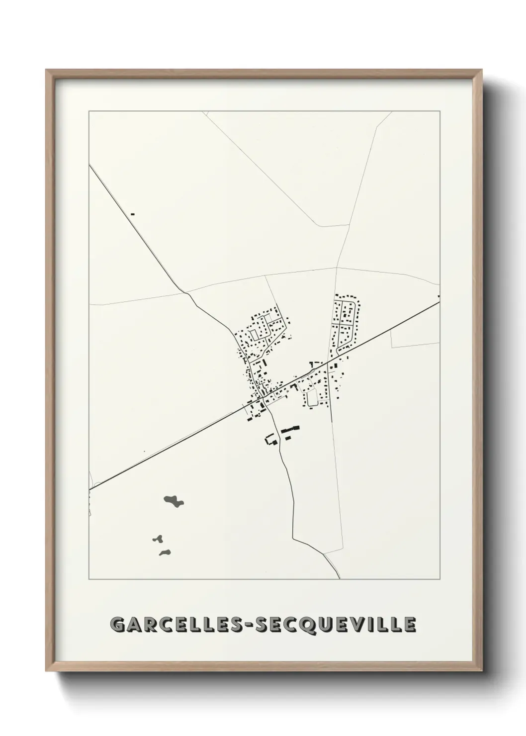 Un poster carte Garcelles-Secqueville
