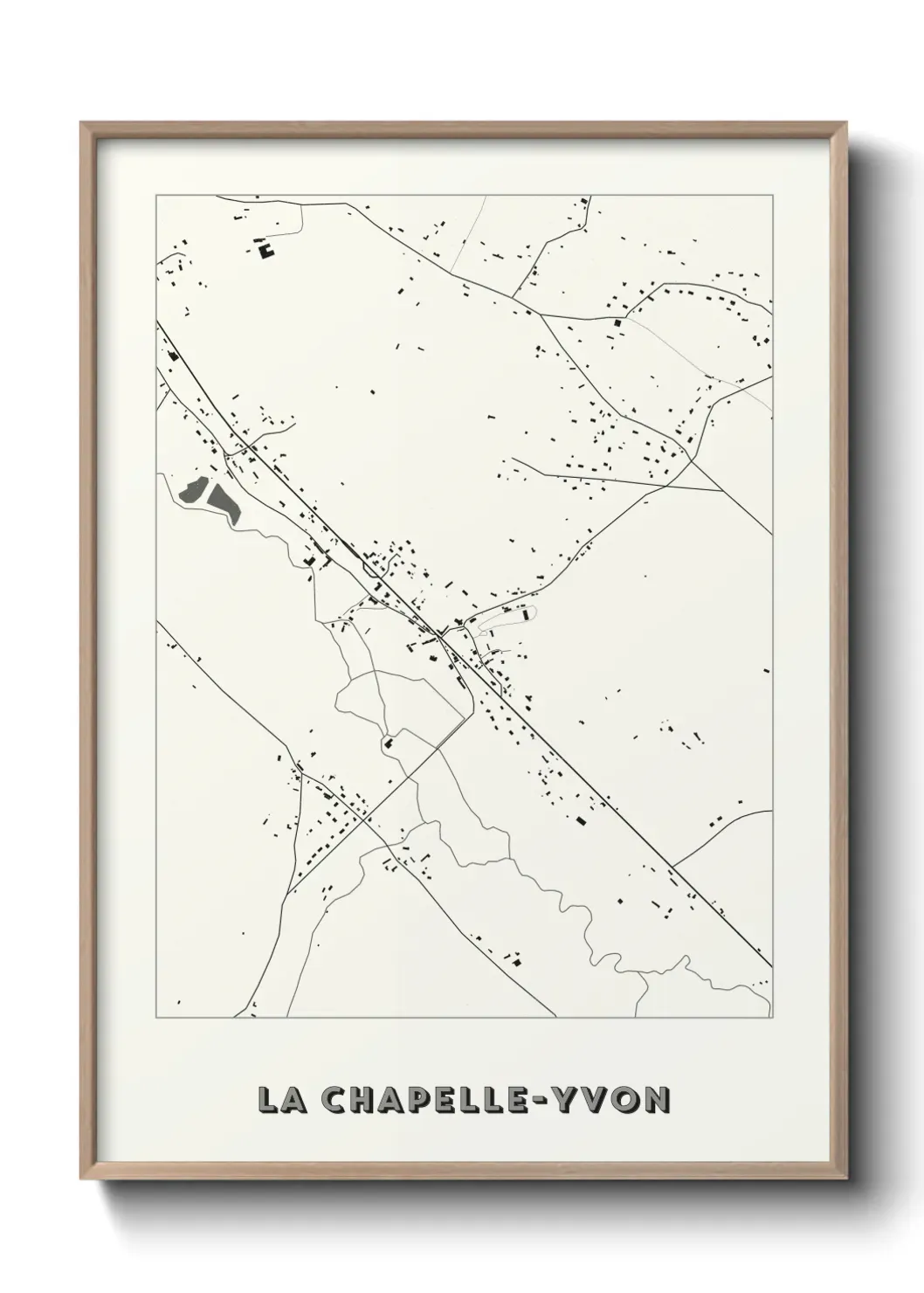 Un poster carte La Chapelle-Yvon