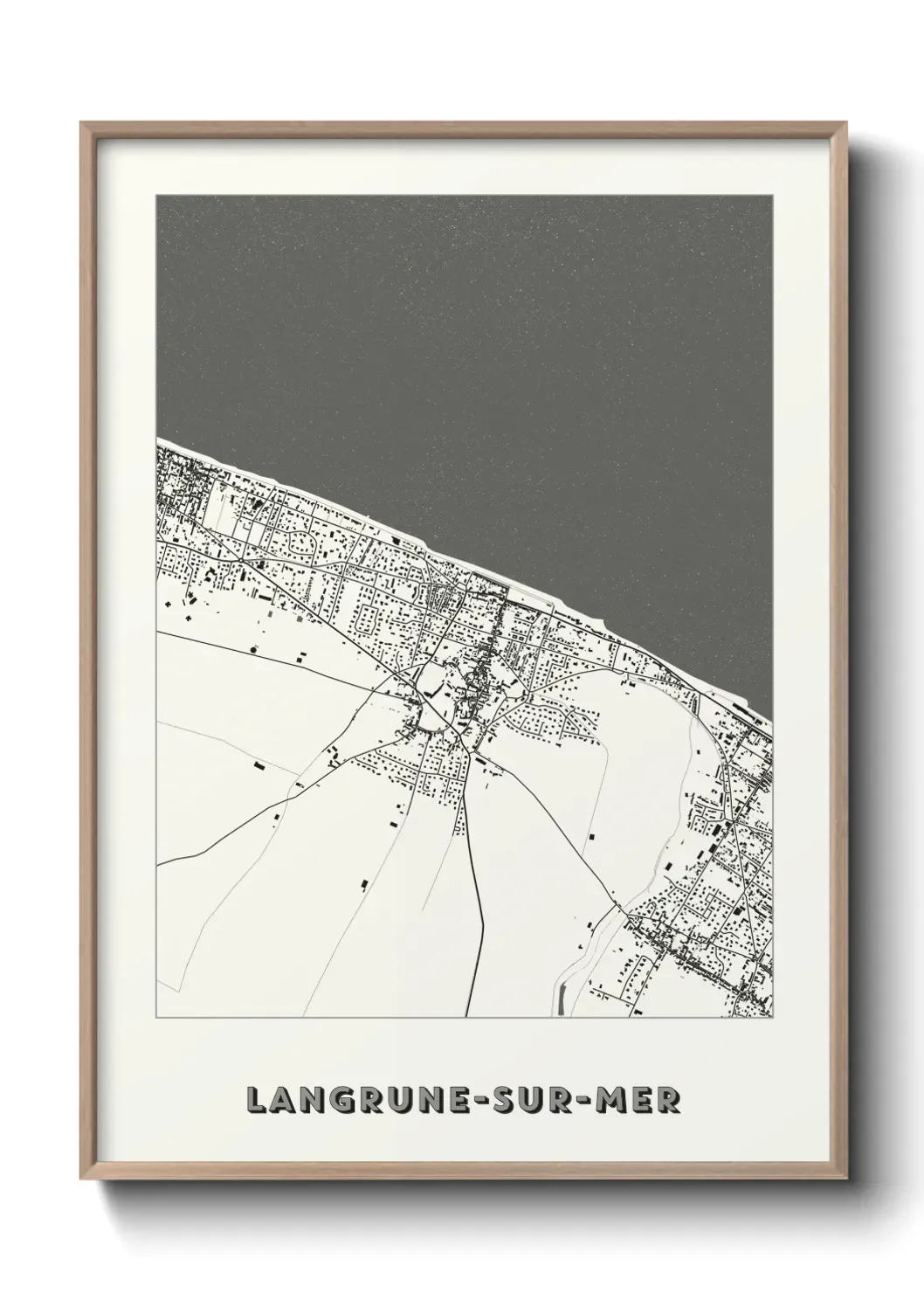 Un poster carte Langrune-sur-Mer