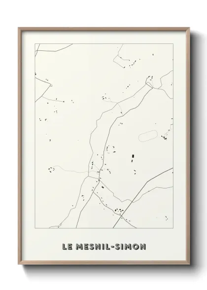 Une affiche de carte sur Le Mesnil-Simon