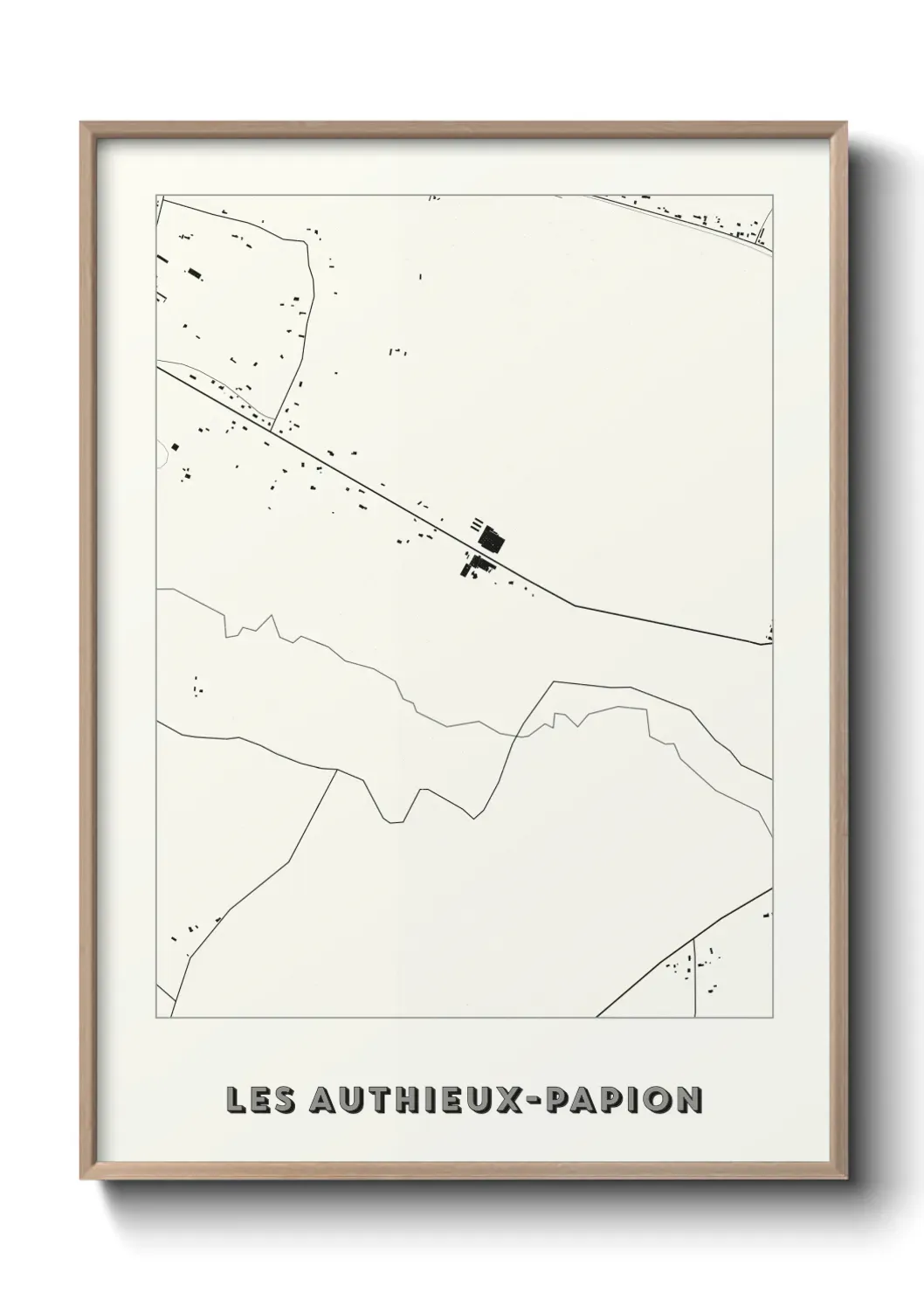 Un poster carte Les Authieux-Papion