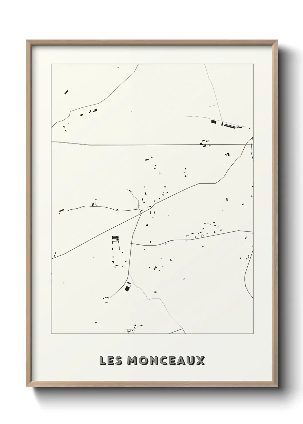 Un poster carte Les Monceaux